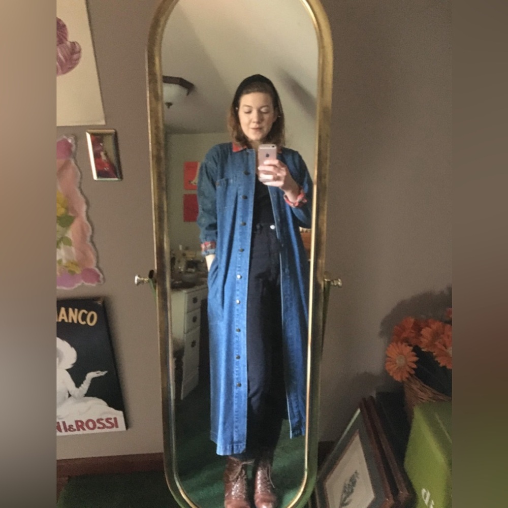1980s vintage Alain Touissant denim duster jacket